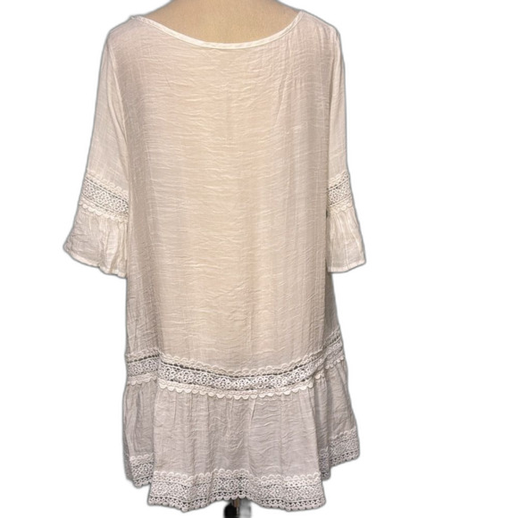FINAL ❤️ Cupshe White ruffle embroidered tunic swim cover Size S - Picture 3 of 7